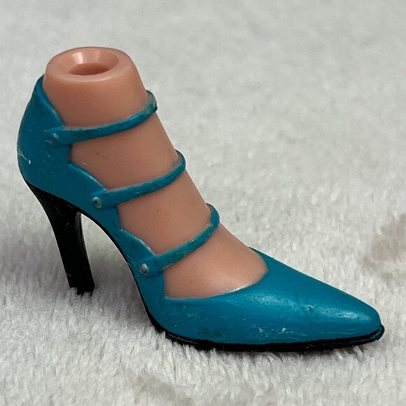 Bratz Strappy Cage High Heel Shoe Turquoise Blue Spike SINGLE - Picture 1 of 4